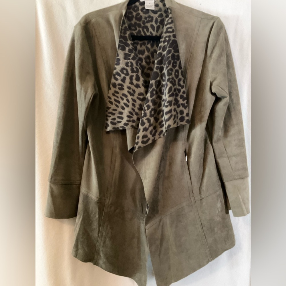 Elysee 26 suede like olive green jacket - Picture 4 of 4